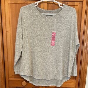 Berkeley Jensen Gray Foil Long Sleeve Top | XXL | NWT Soft Stretch Embellished